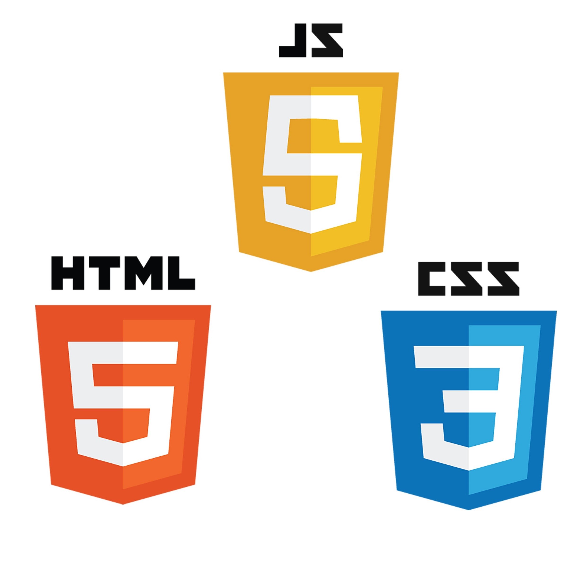 HTML, CSS, and JS logos