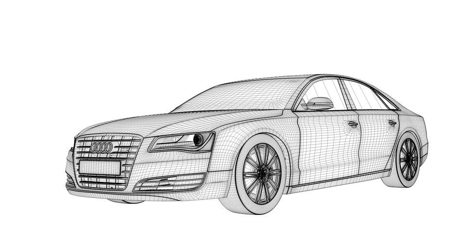 Sketch of an Audi sedan